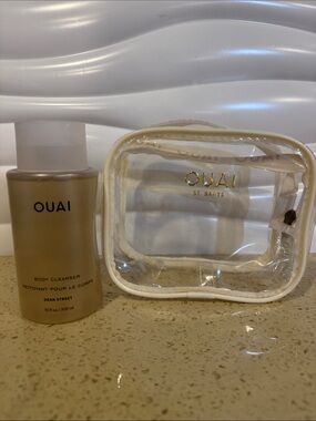 OUAI Champagne Body Cleanser with Clear Pouch